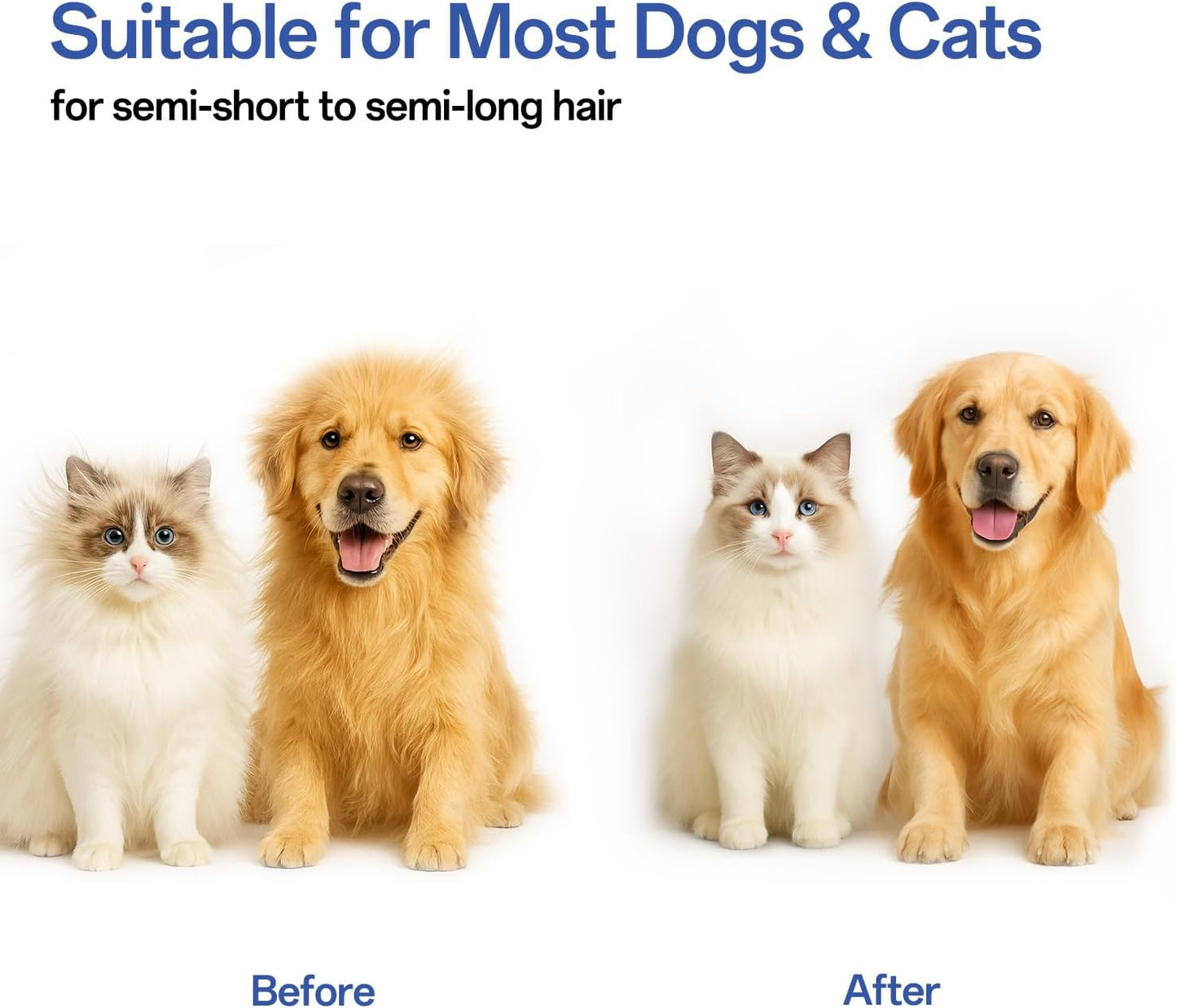 Self-Cleaning Slicker Brush for Dogs and Cats - Effective Shedding Tool for Long and Short Haired Breeds, Suitable for Puppies, Rabbits, and More 