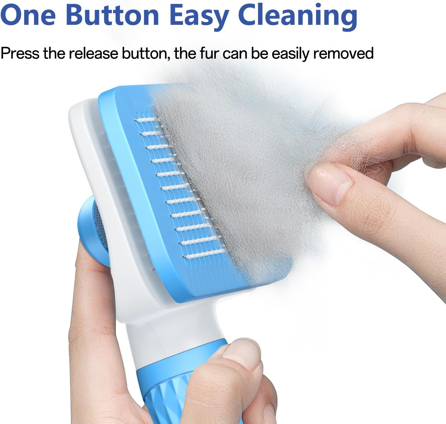 Self-Cleaning Slicker Brush for Dogs and Cats - Effective Shedding Tool for Long and Short Haired Breeds, Suitable for Puppies, Rabbits, and More 